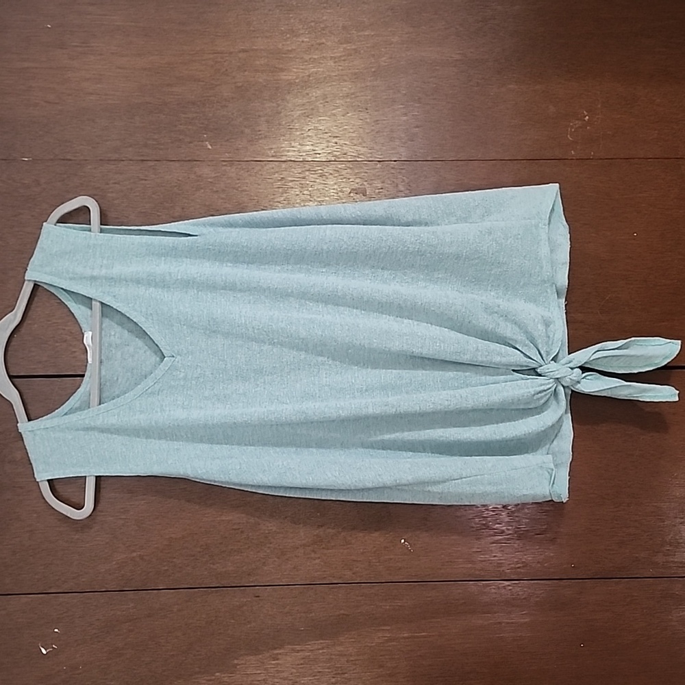 Chic Soul Slub Knit Tie Front V-Neck Tank